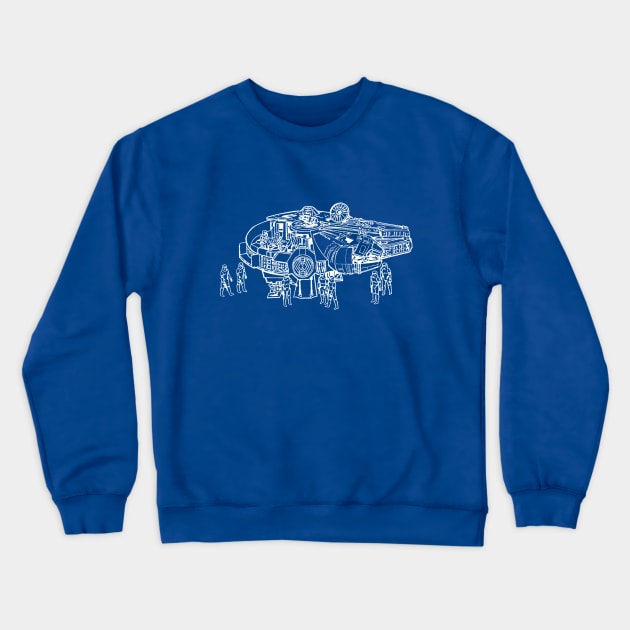 80's Toy Spaceship Crewneck Sweatshirt by Wyld Bore Creative